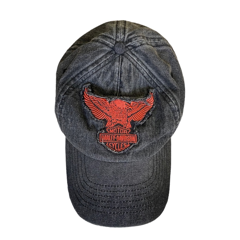 Harley Davidson Logo Orange Sewn Graphic Dad Hat
